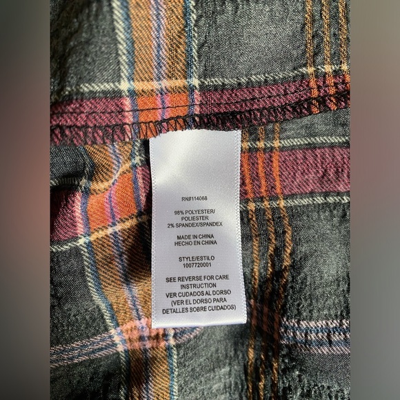 Pamela Love Maroon Plaid Long Sleeve Shirtdress Womens Size Large - Picture 10 of 10